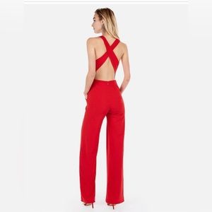 Express cross back wide leg jumpsuit petite medium